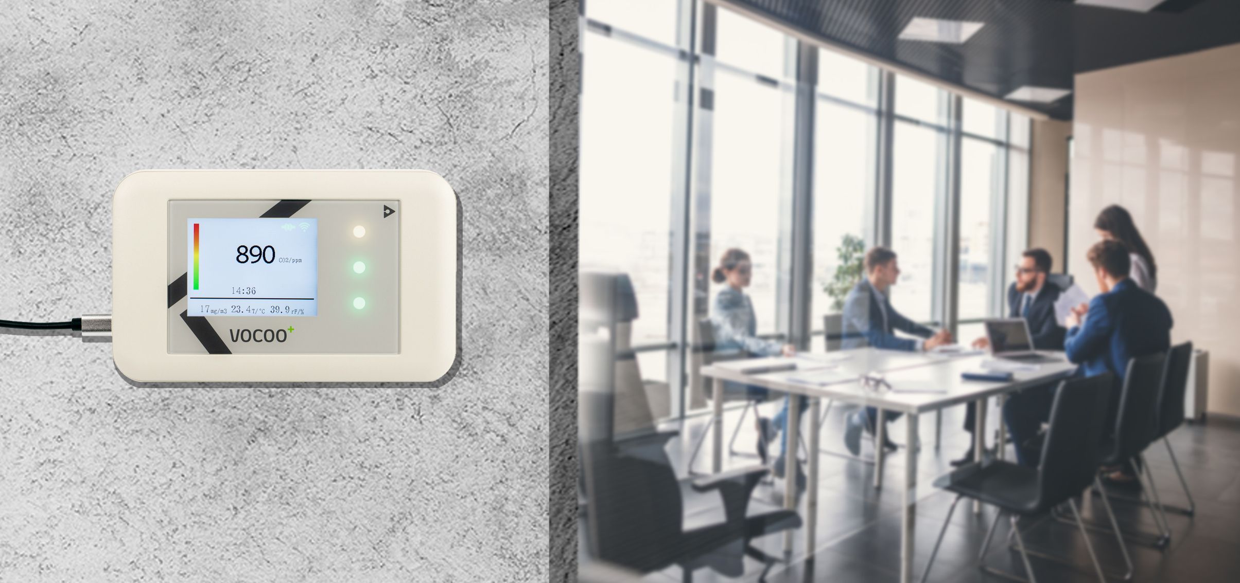 iaq-monitor an der wand